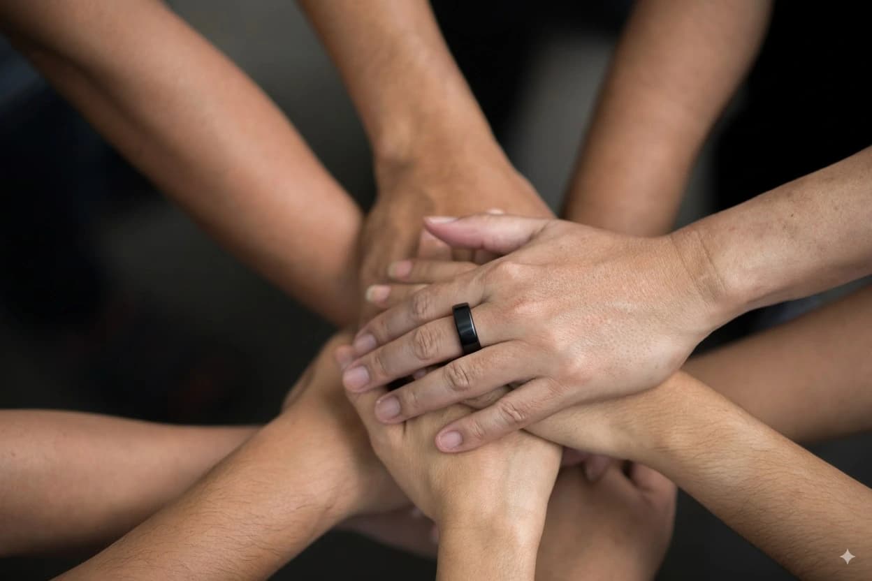 Group hands with rings